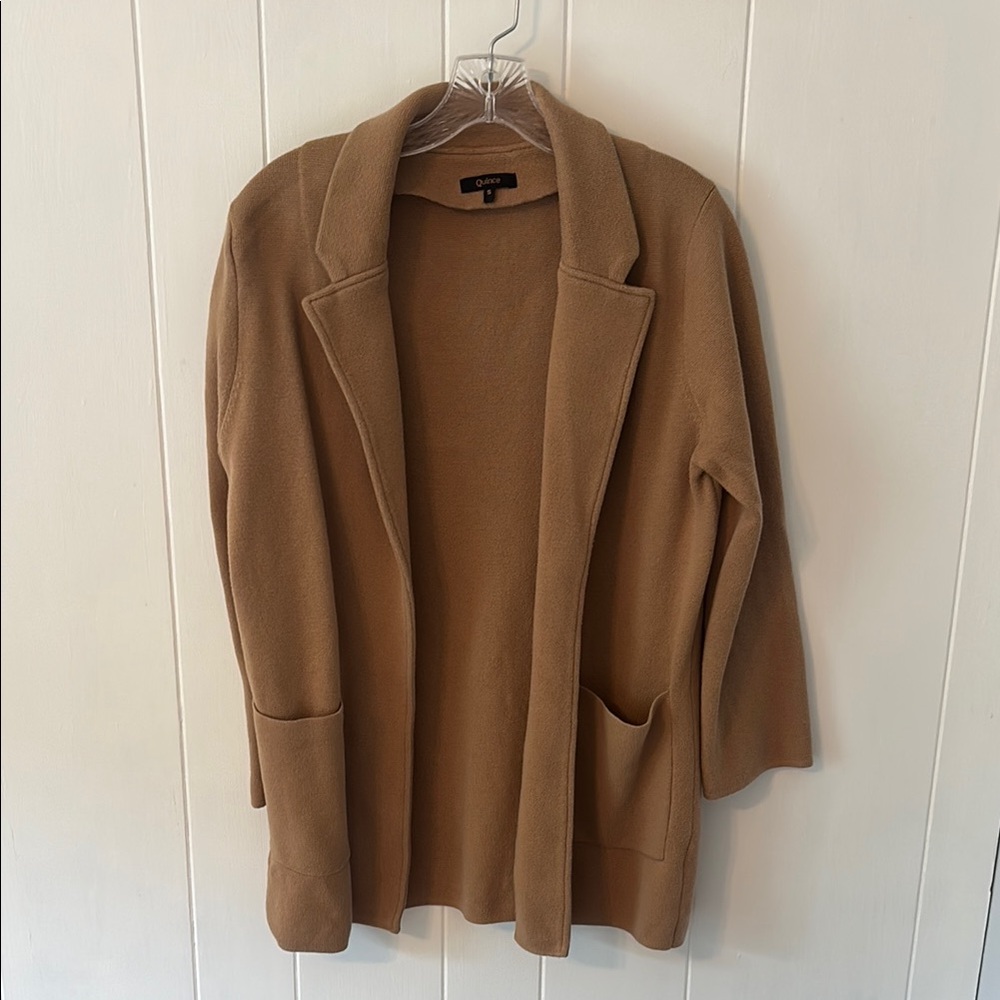 Tan 100%Organic Cotton Knit Blazer.